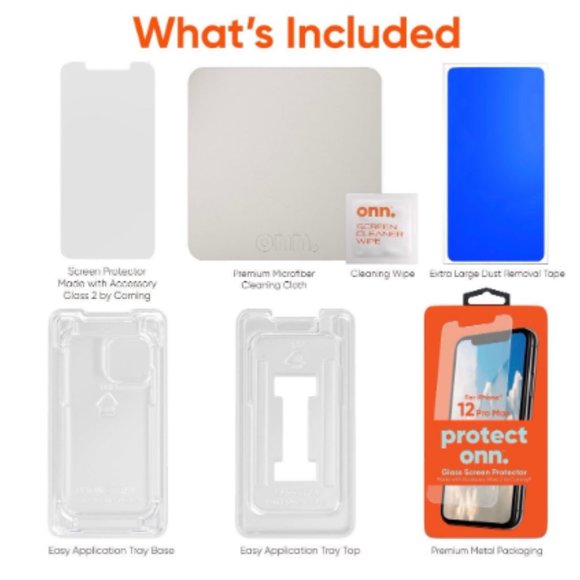 Onn. Clear Glass Screen Protector iphone12… - Picture 4 of 6